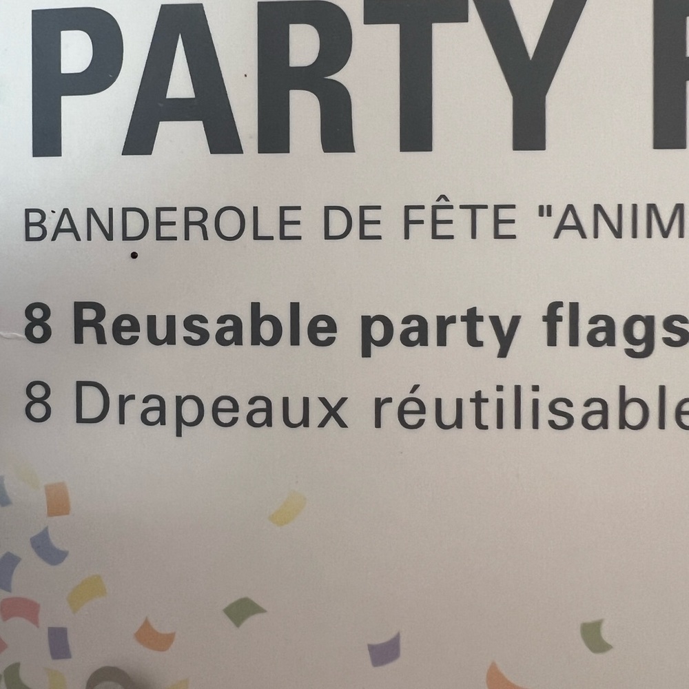 ☀️2/$14☀️Kikkerland Reusable Animal Party Flags - 6' Long - Picture 4 of 5